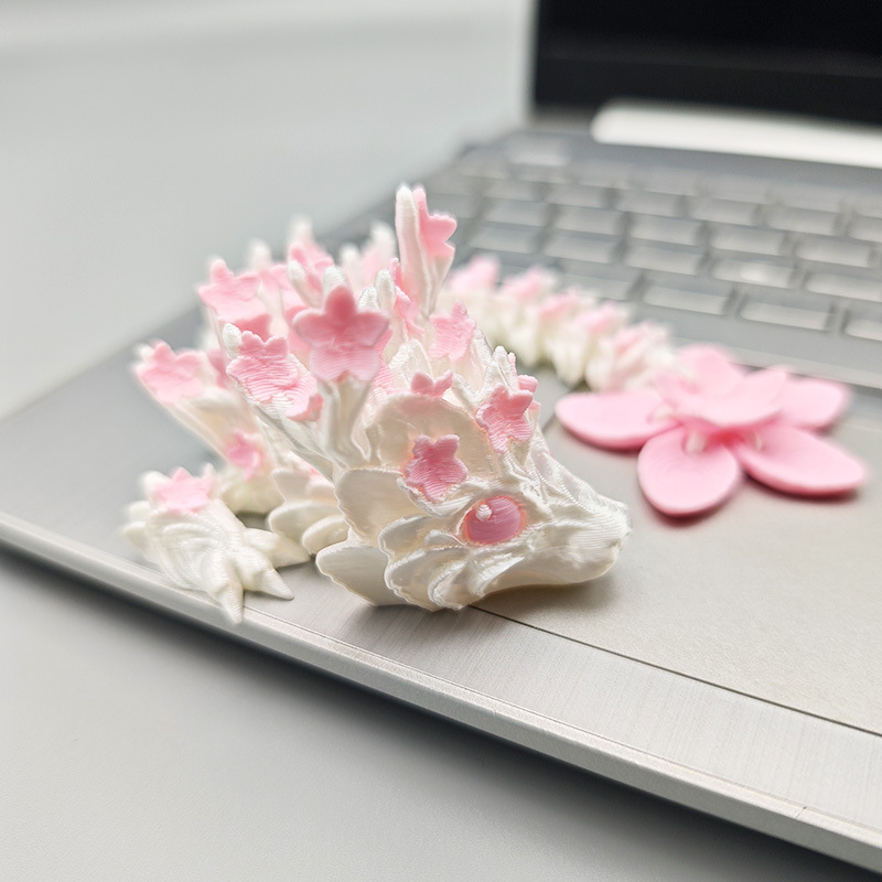 3D プリント桜ドラゴン関節中国のドラゴンのおもちゃモデル装飾装飾品シミュレーション動物フィギュア立体ドラゴン|undefined