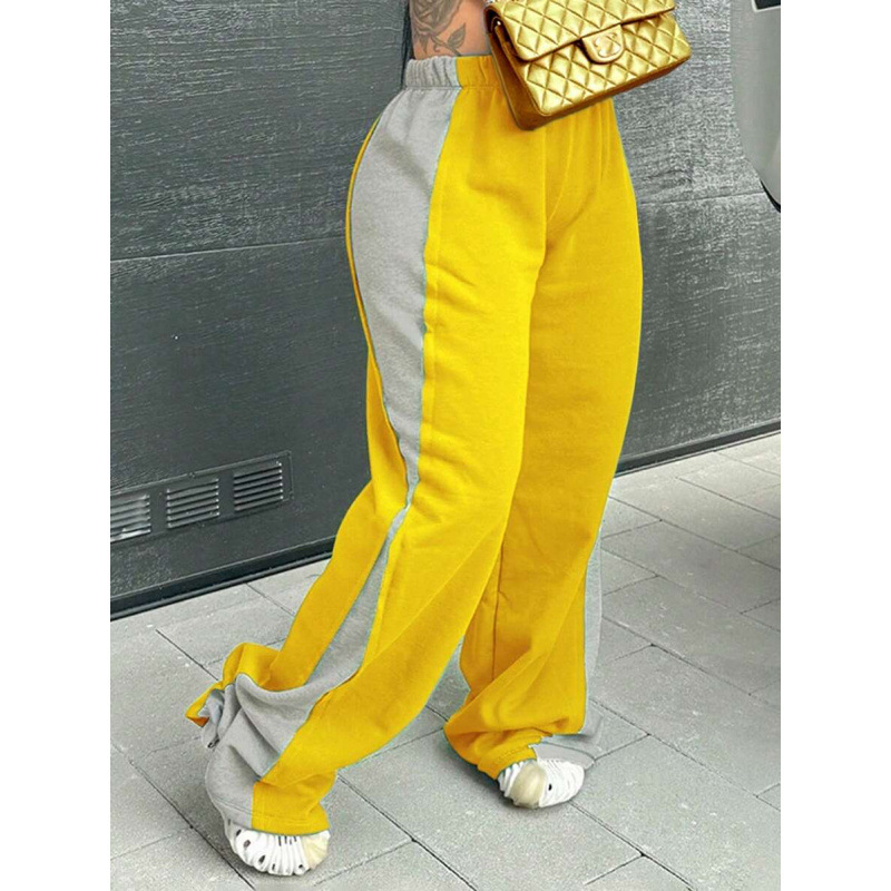 V 53811 Color Block Wide Leg Pants Pantalones de piernas anchas de color para mujeres image 9