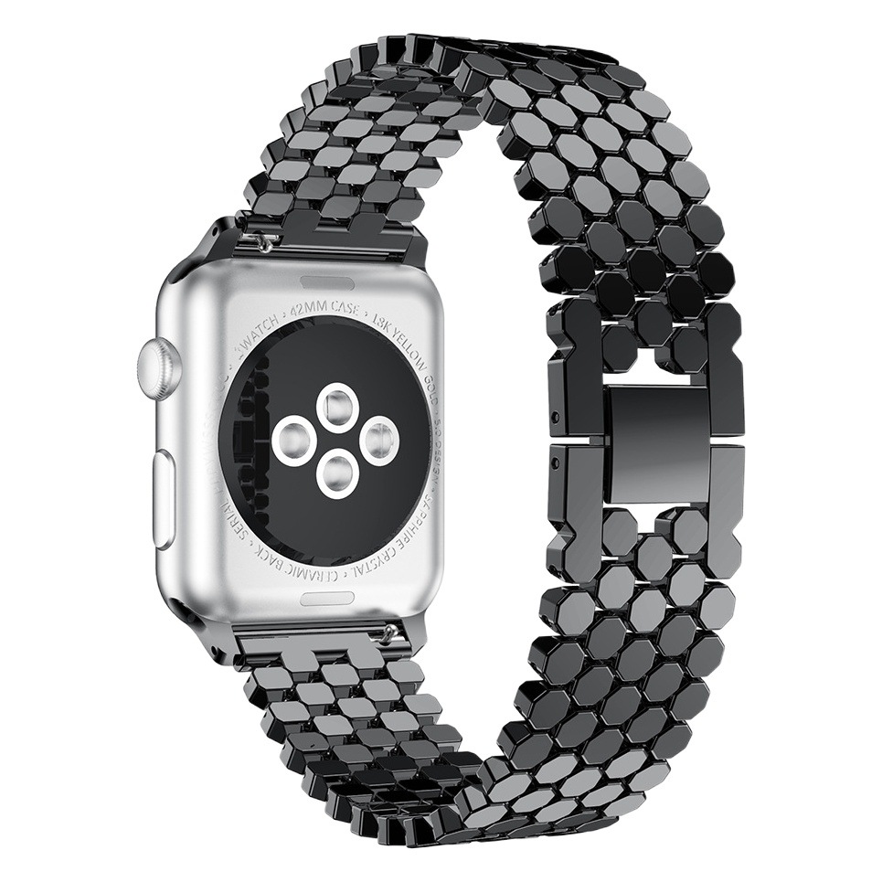 Adecuado para Apple iwatch8 patrón de escala de pescado pulsera de metal Apple Watch7654SE pulsera de acero de cadena de panal
