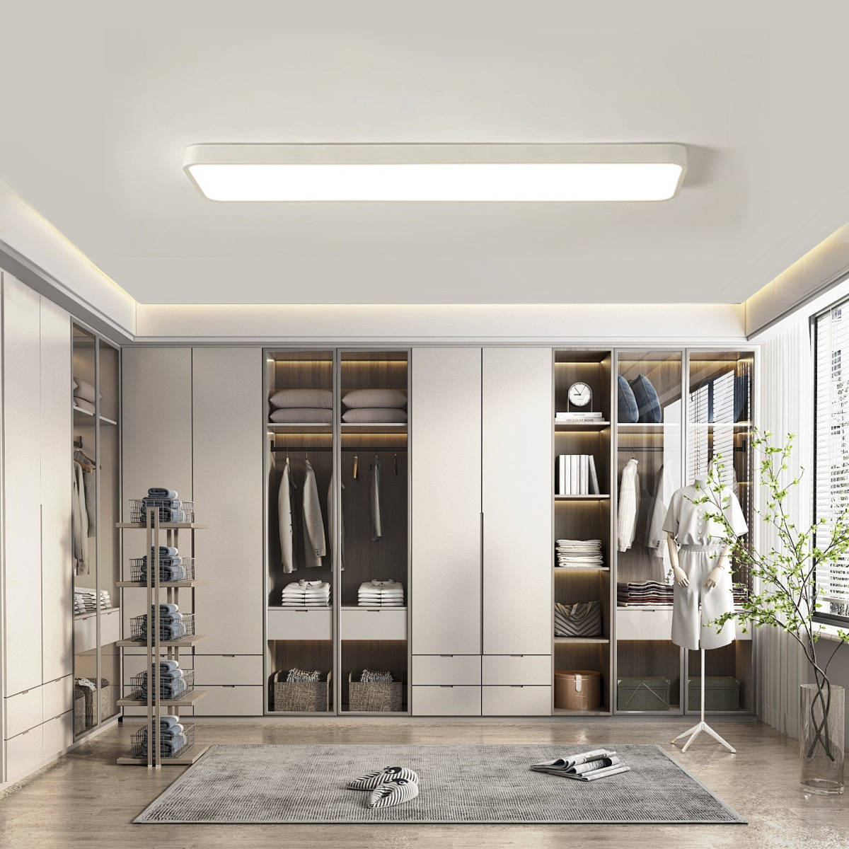 lámpara de techo de inducción led lámpara de entrada rectangular ultra delgada sala de estar lámpara de vestuario lámpara de pasillo moderna simple