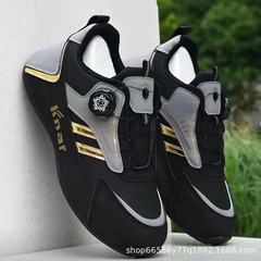 休閒鞋男鞋春秋季新款PU超輕底運動款休閒鞋老爹同款豆豆鞋學生鞋