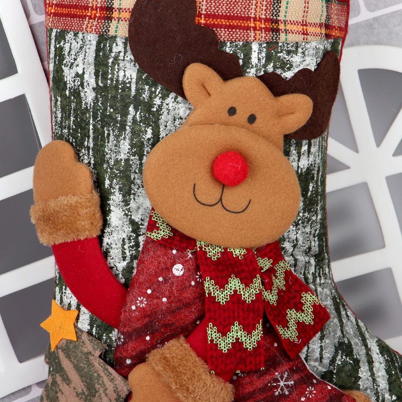 Christmas Sock Gift Bag Large Christmas Decoration Pendant Santa Claus Sock Candy Bag Kindergarten Children_voghion.com