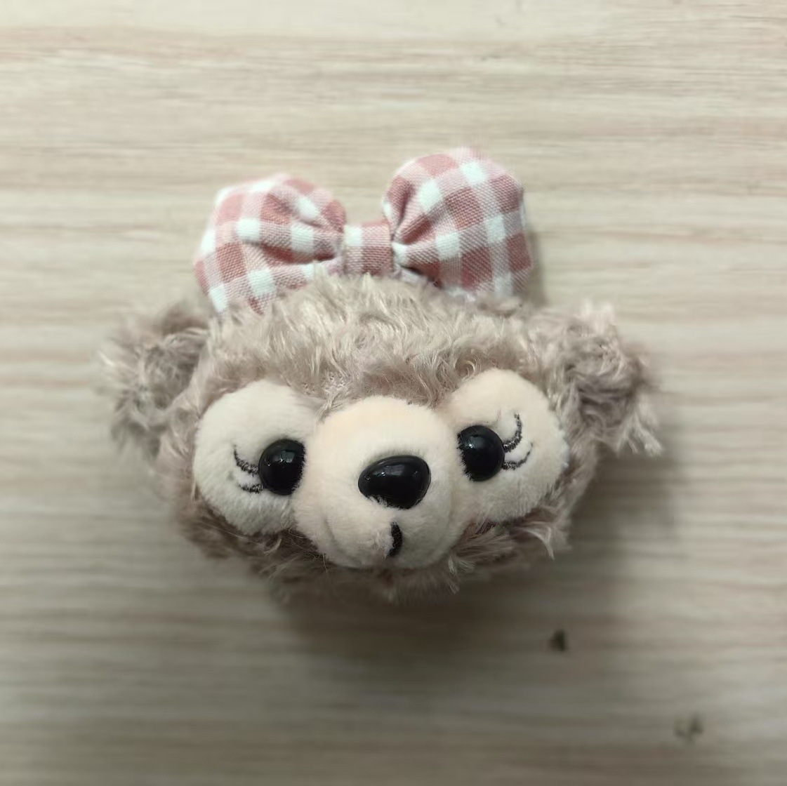 Pink plaid bow shirley rose (head)