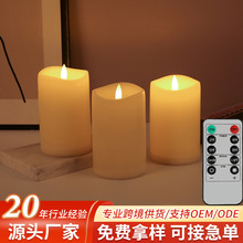 跨境波浪口光面子弹头蜡烛灯夜店婚礼餐厅装饰电蜡烛遥控仿真蜡烛