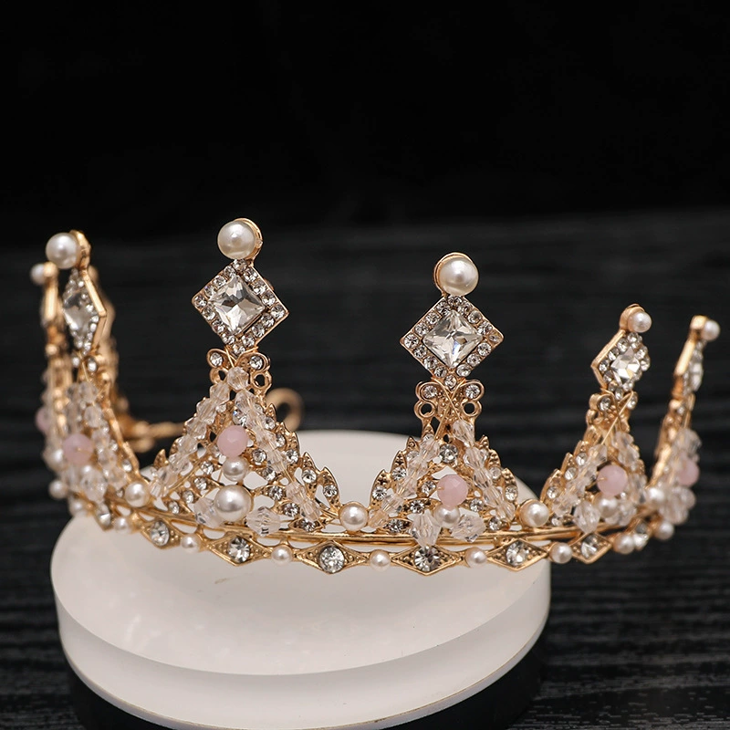 Headband Princess Crown, Crystal & Pearl Hair Accessory, Korean Small Princess Tiara