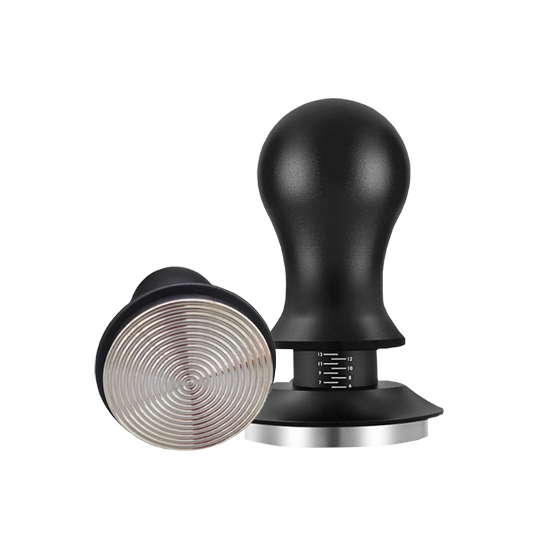 Acero inoxidable con escala café 58mm hilo inferior polvo prensa ajustable elástico relleno café en polvo prensa martillo