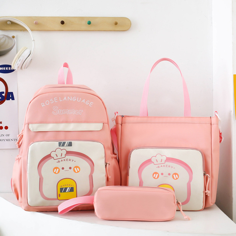 Nuevo bolso de color de colisión, bolso de matrícula, señoras, sentido avanzado, escuela primaria de gran capacidad, bolso lindo de dibujos animados, bolso de hombro