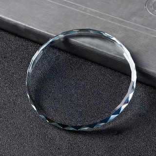 跨境水晶玻璃挂饰吊坠60 80mm圆形太阳花圣诞纪念品刻字工艺礼品