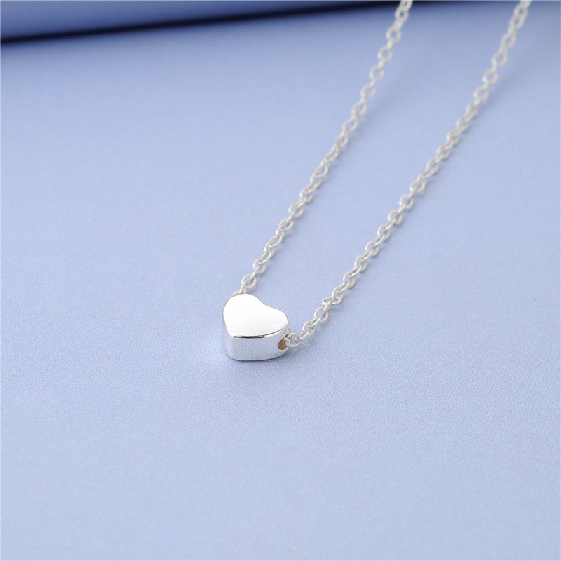 Couple Heart Clavicle Chain Memory Pendant Necklace_voghion.com