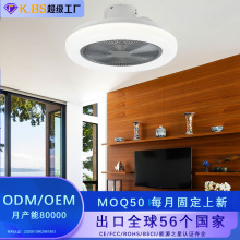 跨境RGB卧室吸顶风扇灯儿童房简约现代彩色双控led电扇灯工厂定制