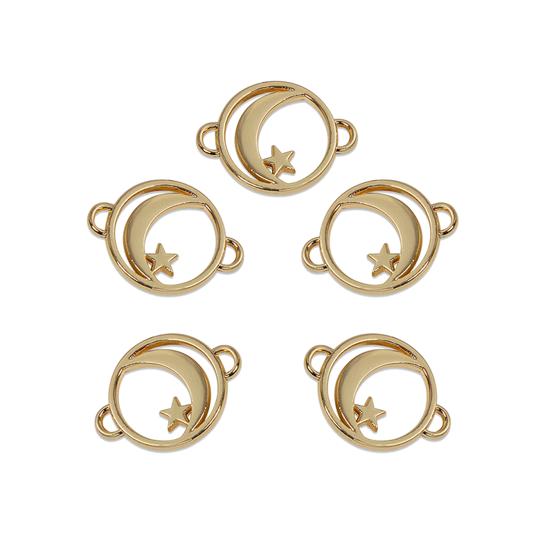 Star, Moon Pattern 1 Piece Alloy Star Moon Pendant