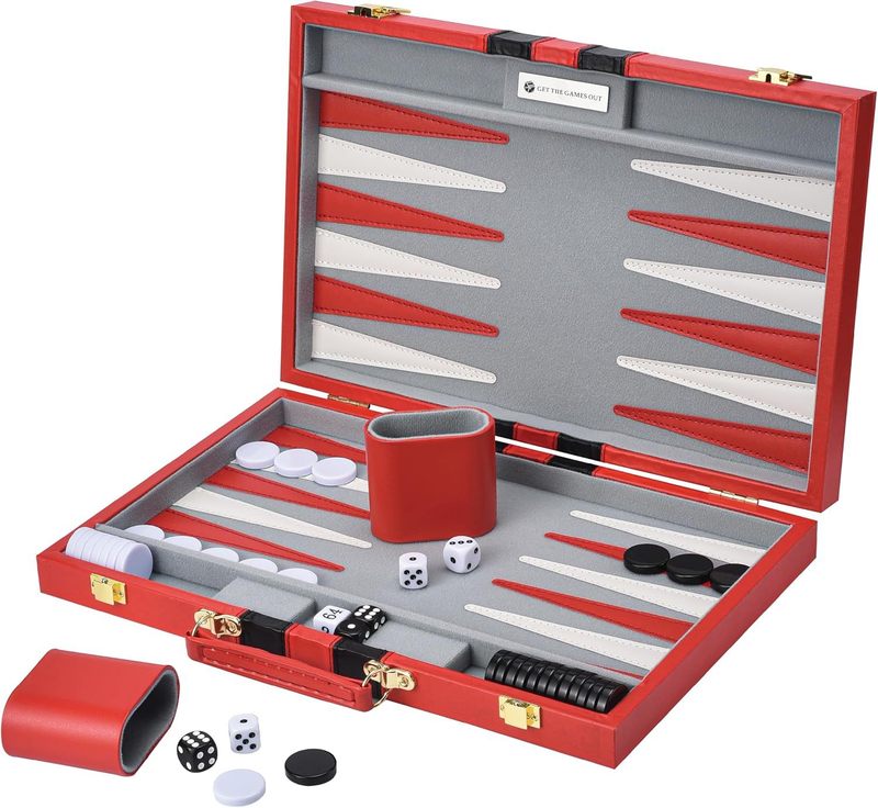 双陆棋游戏棋盘套装礼盒pu皮革高档手提式国际象棋棋盒包装礼品盒|undefined