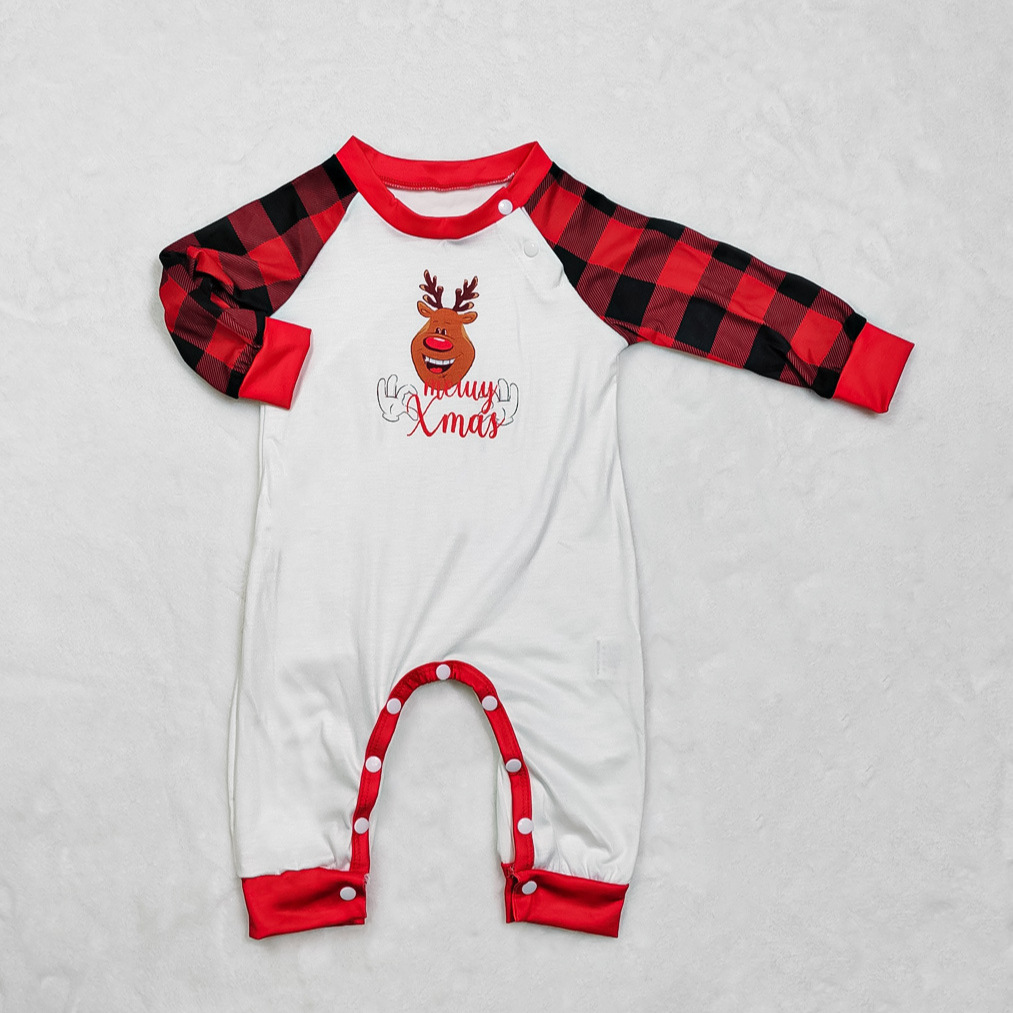 Set di pigiami a due pezzi per la casa con stampa di testa di cervo, per la famiglia, di Natale_voghion.com