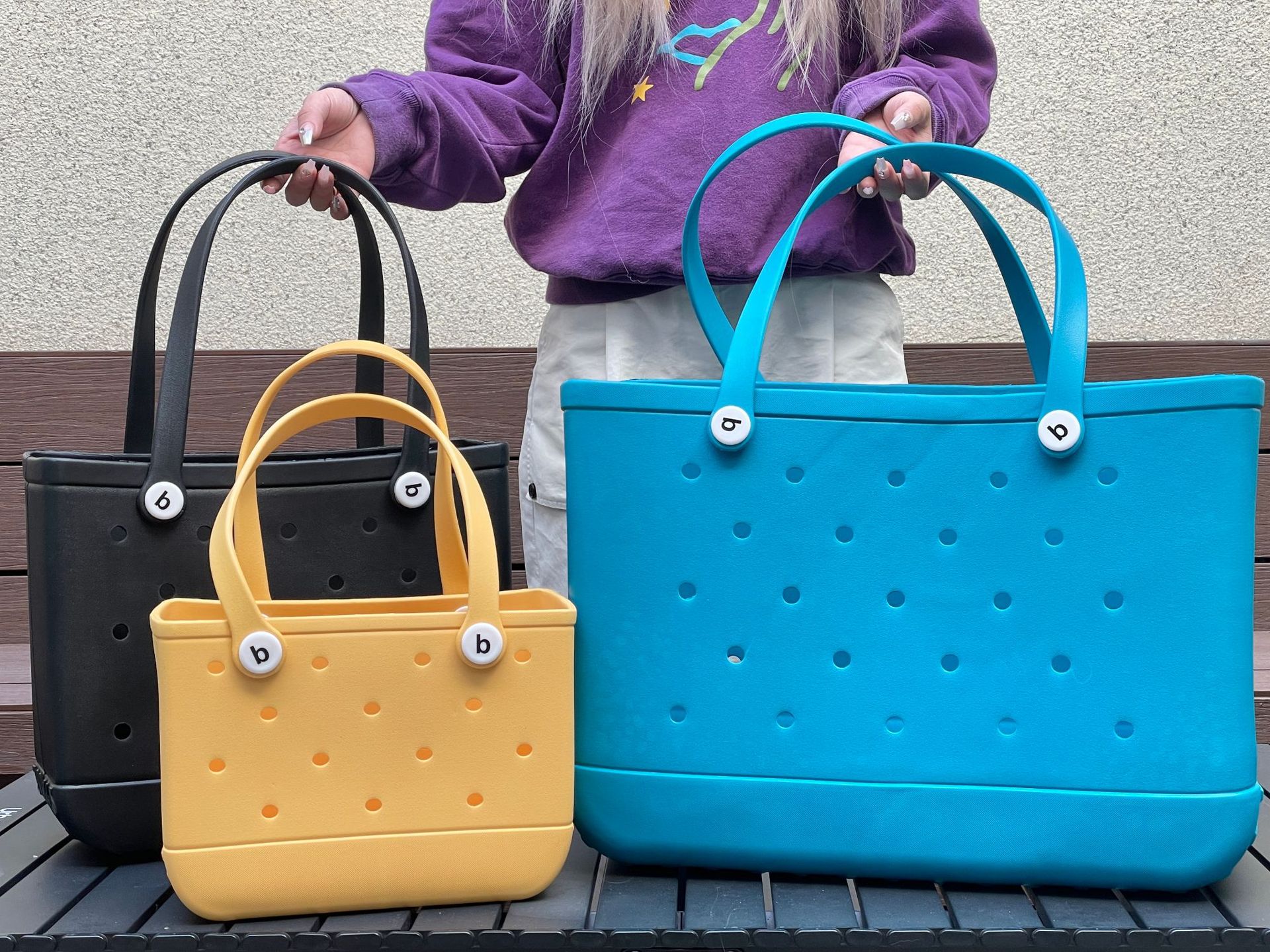 840g Weight Open Closure Type Double Handle Strap Type Tote Bag Bags Type Casual Occasion EVA Material Solid Color Pattern Spring&Summer Season Women's Gender Streetwear Style Square Shape Medium Size Women's Medium EVA Solid Color Streetwear Square Open Tote Bag 7