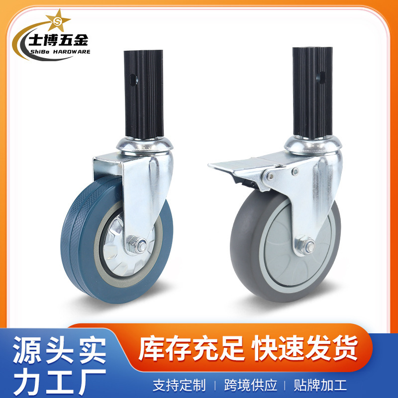 Hotel Dining Wheel Universal Pole Wheel 4inch Square Tube Dining Wheel Silent Trolley Wheel Durable Plate Wheel