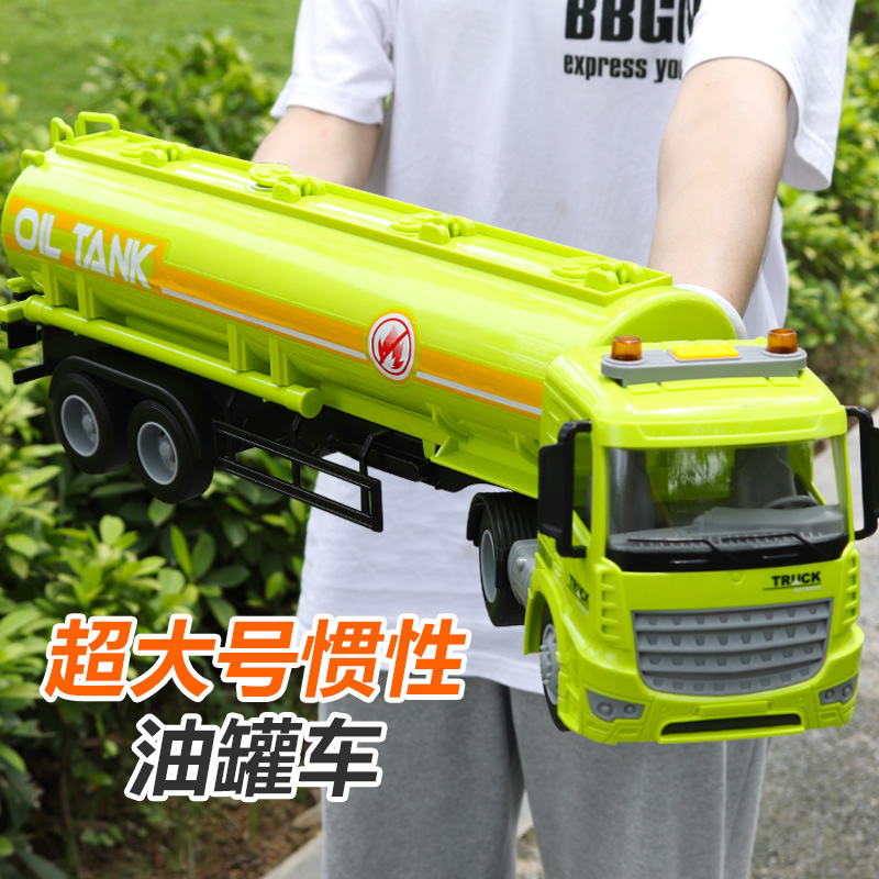 Vehículo de ingeniería de cisterna grande para niños Modelo de semirremolque grande Bebé de 3 años de edad 4 coche niño combustible coche de juguete