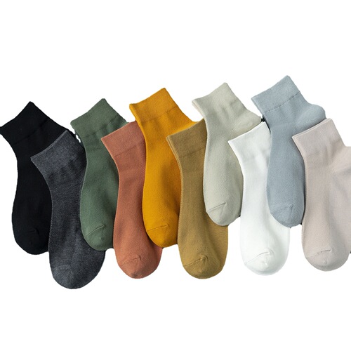 Summer thin men's socks solid color business deodorant combed cotton socks men's pure cotton gauze mesh socks