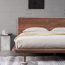 北美黑胡桃木 实木床全实木双人床北欧原木现代简约1.8米卧室家具