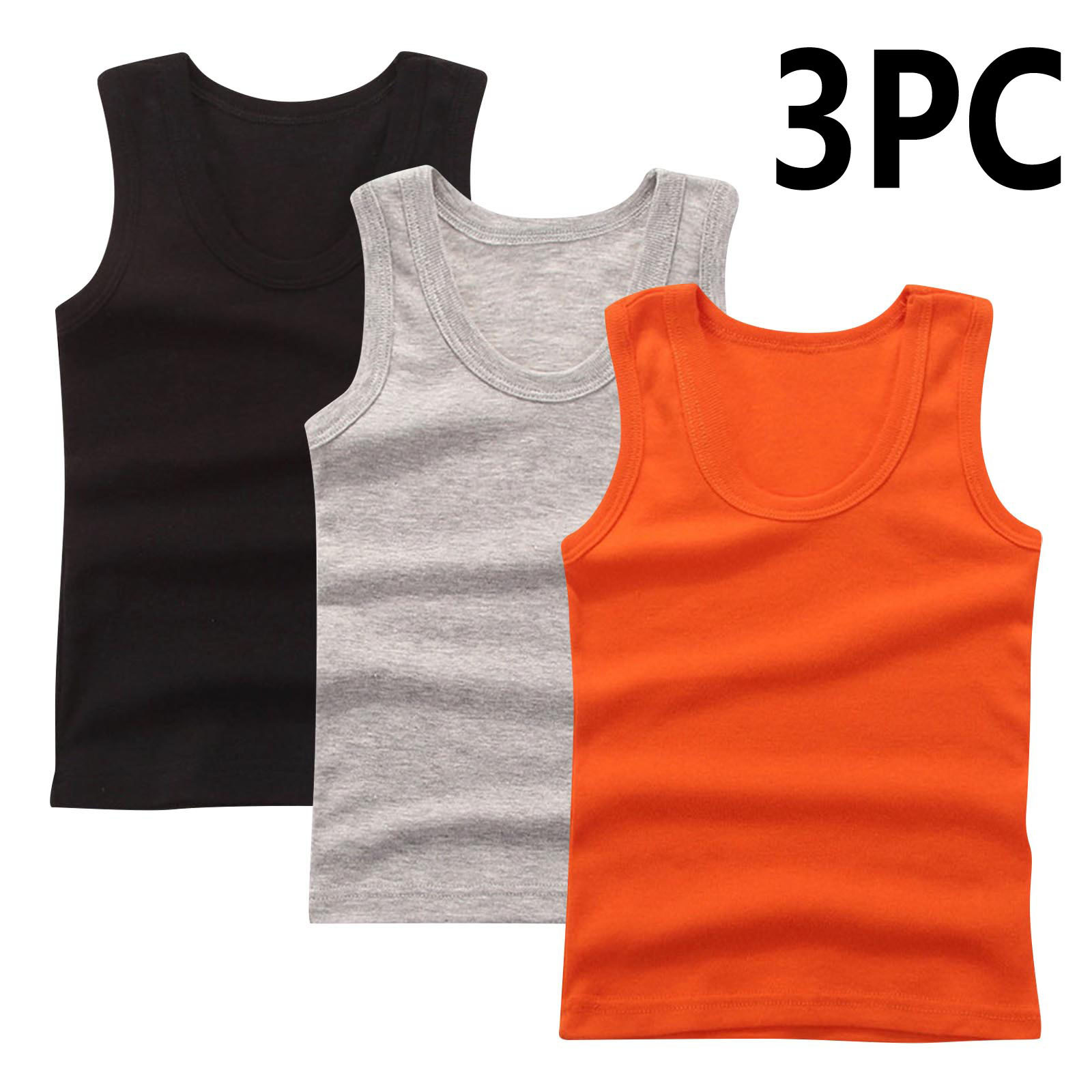 DK tank top-orange+grey+black