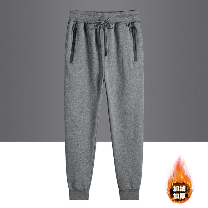 Демисезонные тёплые однотонные мужские повседневные брюки, oversize