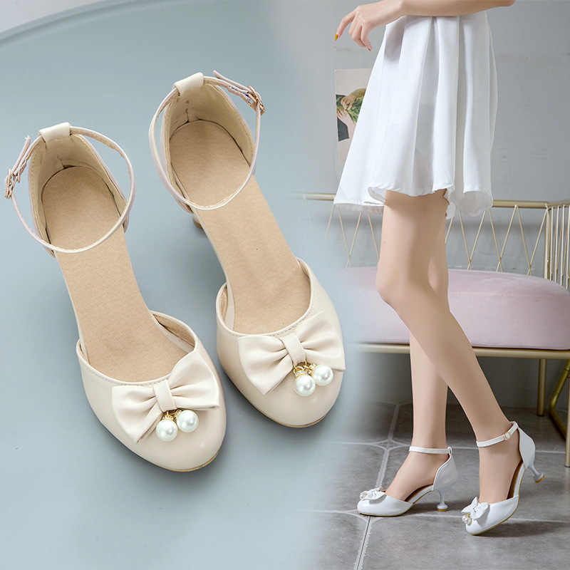 9-Year-Old and 10-Year-Old Children's High-Heeled Princess Shoes 2025 New Model for Elementary School Students Performance Children's Sandals with Thin Heels for Summer 12