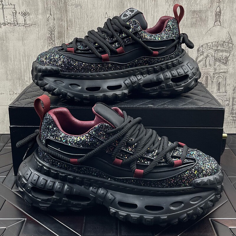 Men's Shoes 2026 New Model Black Dad Shoes Casual Shoes Thick-Soled Height-Increasing Trendy Shoes Versatile Popular Sneakers Men's Shoes 2026 New Model Black Dad Shoes Casual Shoes Thick-Soled Height-Increasing Trendy Shoes Versatile Popular Sneakers