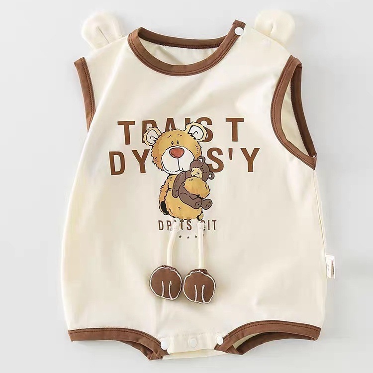 Chaleco de bebé, triangulo, ropa de verano, hombres y mujeres recién nacidos, entrepierna abierta, ropa de una pieza, ropa de salida, estilo fino de verano