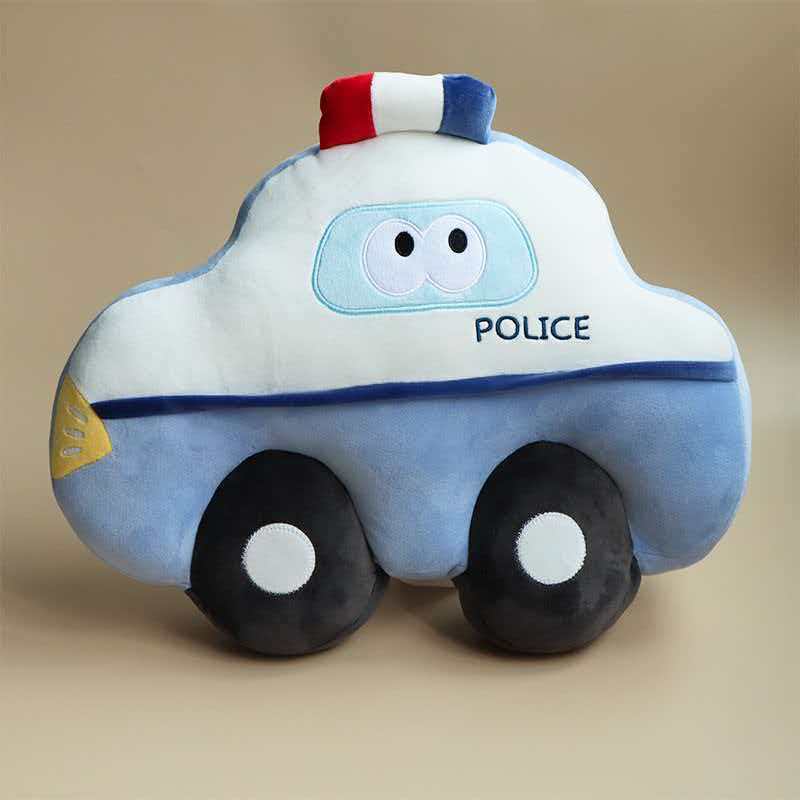Cartoon Vehicle Car Taxi Police Car Pillow Plush Toy Ice Cream Car Doll Boy Birthday Gift