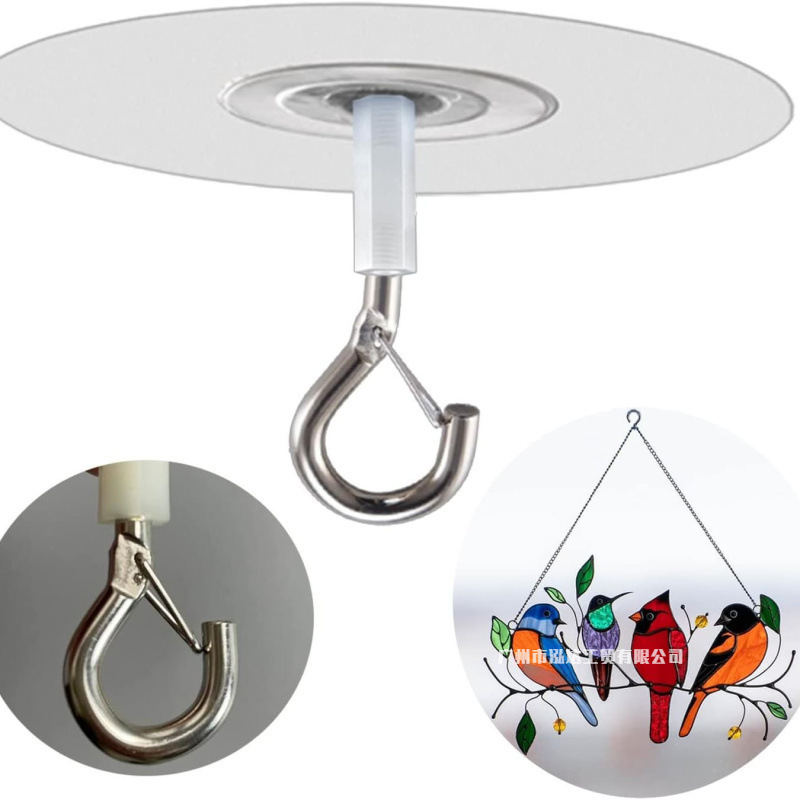 Non-Porous Adhesive Ceiling Hooks for Hanging Plants, Sticky Eye Hooks for Hanging Bobbi Mobile Curtains