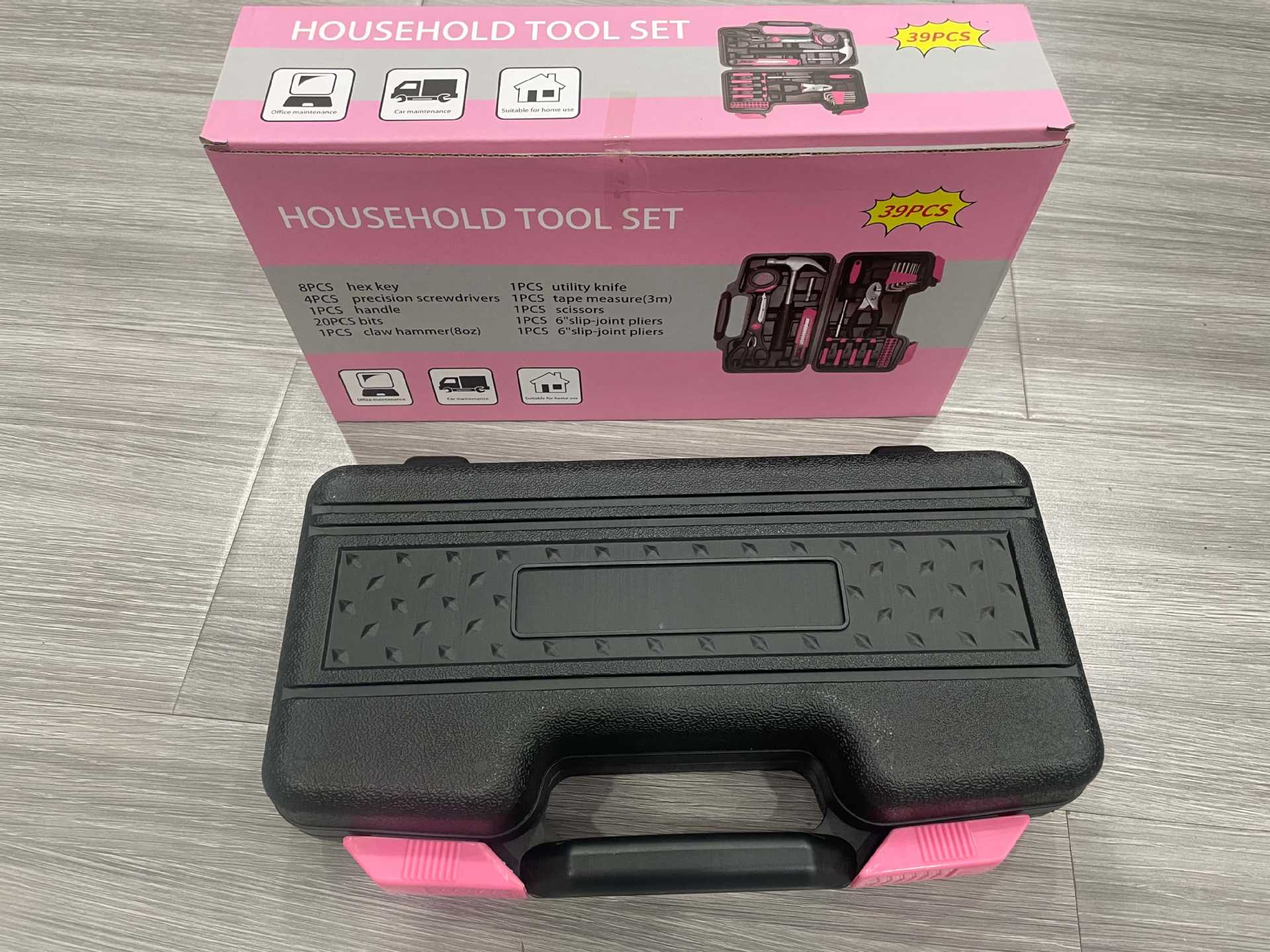 In-stock, exclusively for cross-border e-commerce: 39-piece household hardware tool set, carbon steel combination set, manual tool box