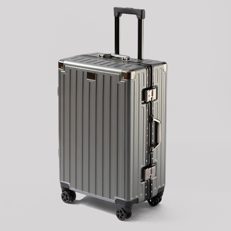 Maleta de equipaje, maleta de mano de 20 pulgadas, maleta con ruedas para hombre, marco de aluminio, equipaje de PC, bolsa de gran capacidad de 26 pulgadas, maleta de viaje para mujer, maleta de cuero