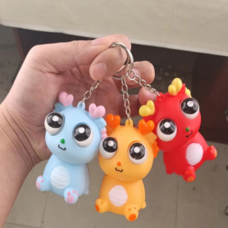 Eye-popping Dragon Stress Relief Toy: Staring Little Dragon Man Squeezable Toy - Funny, Creative, Popular Stress Relief Tool