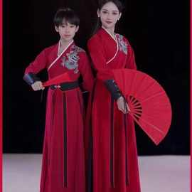 羡瓷古典舞雪龙吟演出服中国风打鼓服艺考太极剑练功服古装侠客