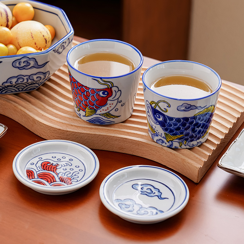 푸른 색 길조 용 단일 컵 (뚜껑 없음)