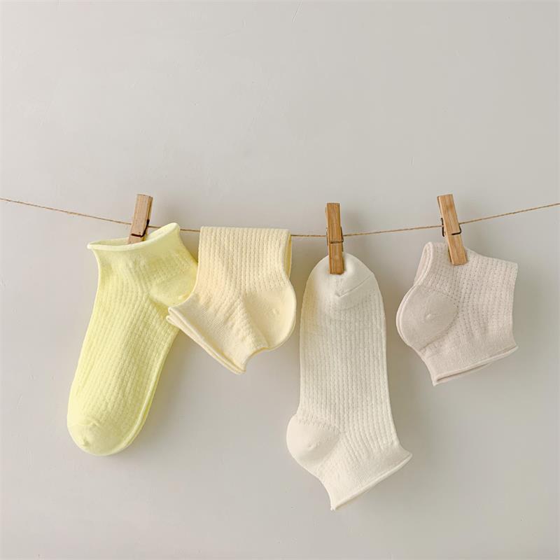 Calcetines cortos para mujer primavera y verano calcetines delgados de algodón ins moda japonesa JK estilo malla todo partido suelto rizado invisible barco calcetines para mujer
