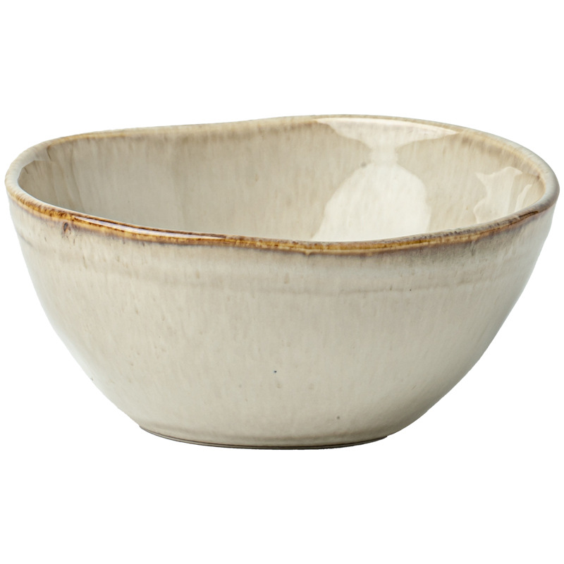 Tazón de arroz nostálgico de Yunhuang Tazón de arroz de cerámica de forma especial Tazón pequeño para el hogar de Año Nuevo Tazón familiar Exportación transfronteriza