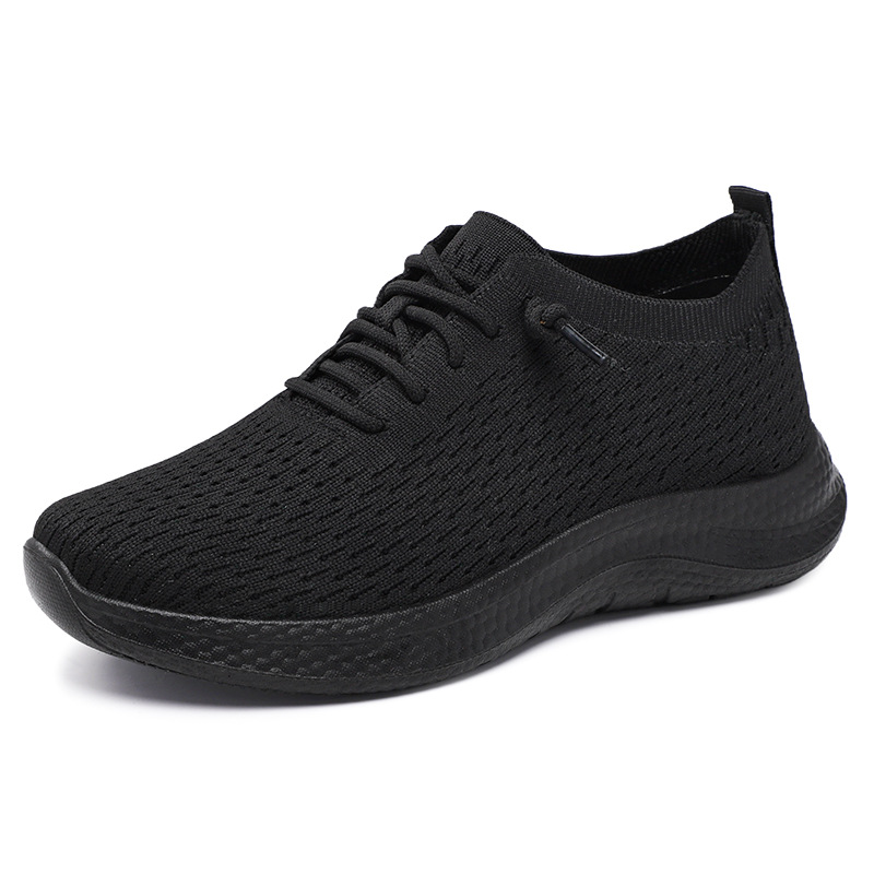 Zapatos de mujer Zapatos casuales de poliuretano Modelos de pareja Zapatos transpirables de tejido volador Zapatos ligeros de suela suave Zapatos de mujer con cordones