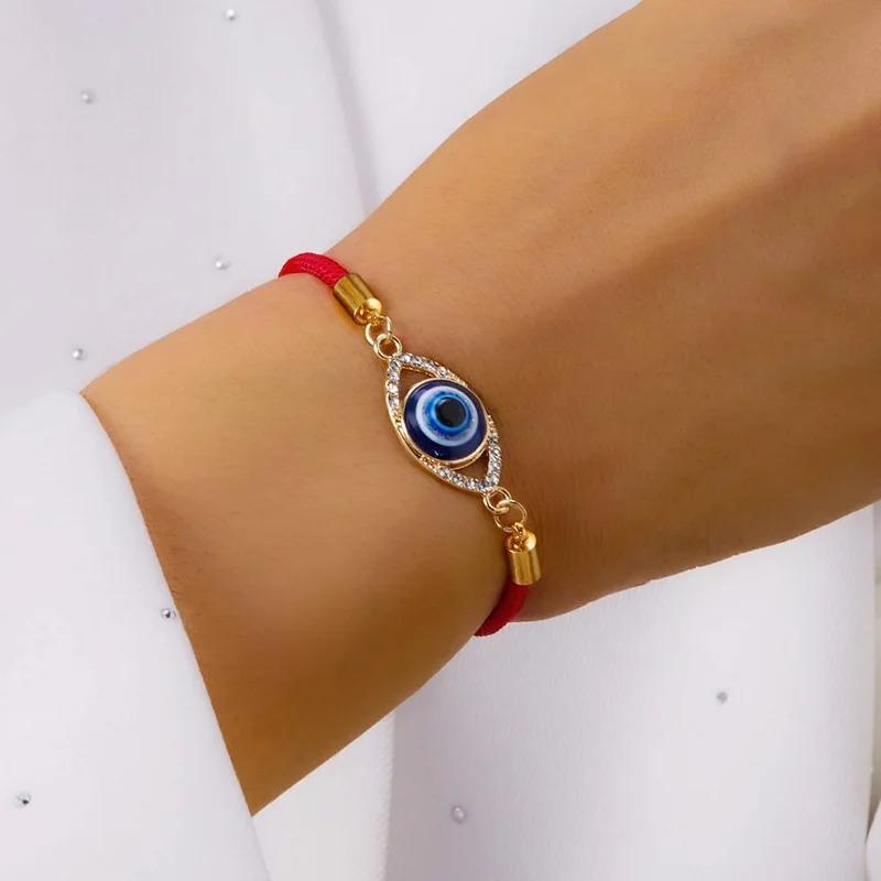 Turkish Evil Blue Eye Bracelet with Diamonds, Alloy Oil-Drip Pull-Out Bracelet, Adjustable Devil's Eye Bracelet Turkish Evil Blue Eye Bracelet with Diamonds, Alloy Oil-Drip Pull-Out Bracelet, Adjustable Devil's Eye Bracelet