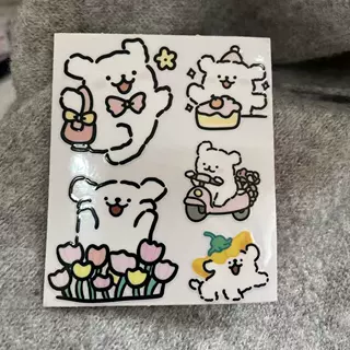 可爱线条小狗卡通贴纸立体防水diy水杯笔记本电动车遮刮痕装饰贴