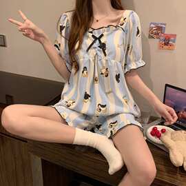 2026年夏季新款睡衣女性感舒适吊带睡裙套装家居服云朵棉