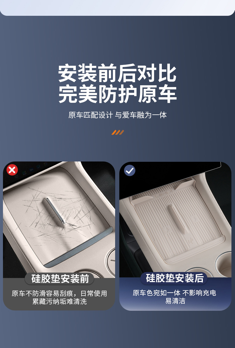 Suitable for Xiaomi Yu7 Central Control Water Coaster Wireless Charging Pad Car Central Control Anti-Slip Protective Cup Cover Storage Accessories