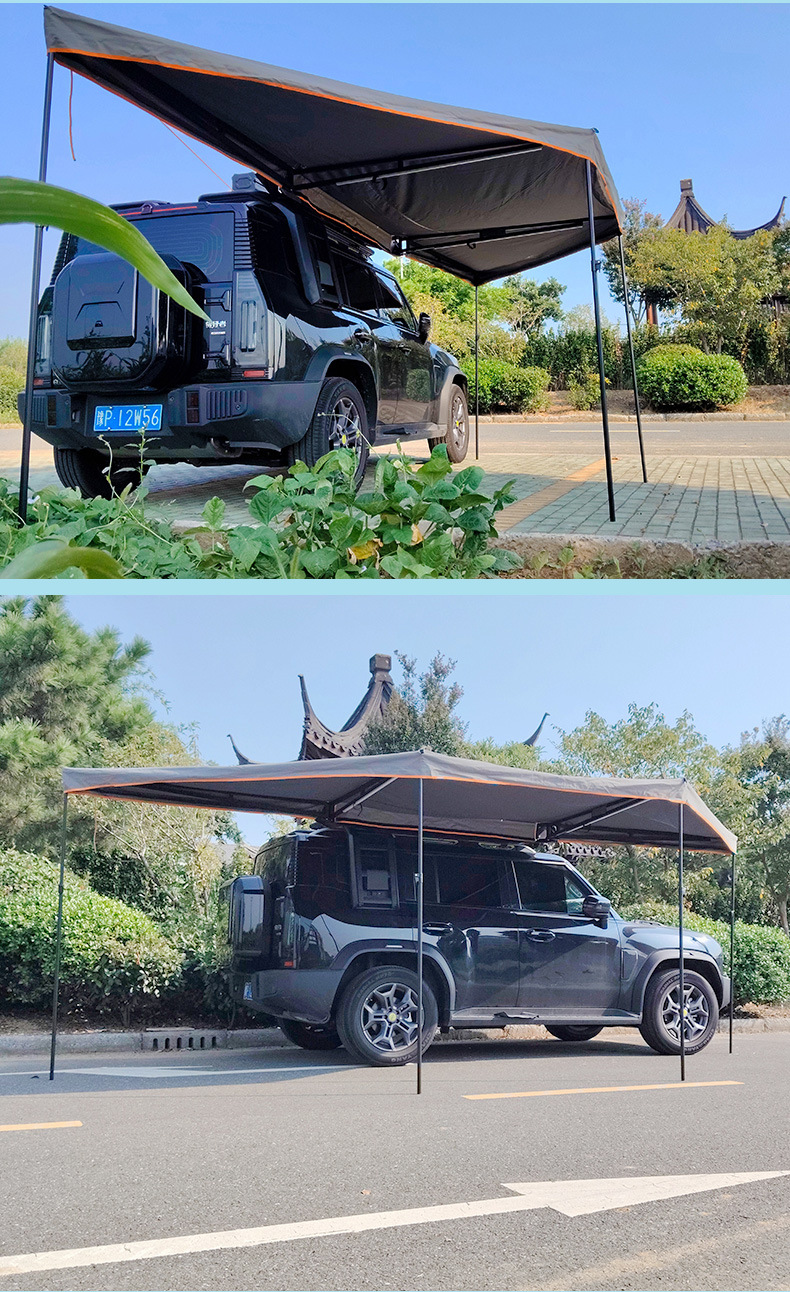 Customized 180-Degree Car Side Canopy Suv Vehicle-Mounted Aluminum Alloy Oxford Cloth Camping Tent Mobile Rainproof Sunshade