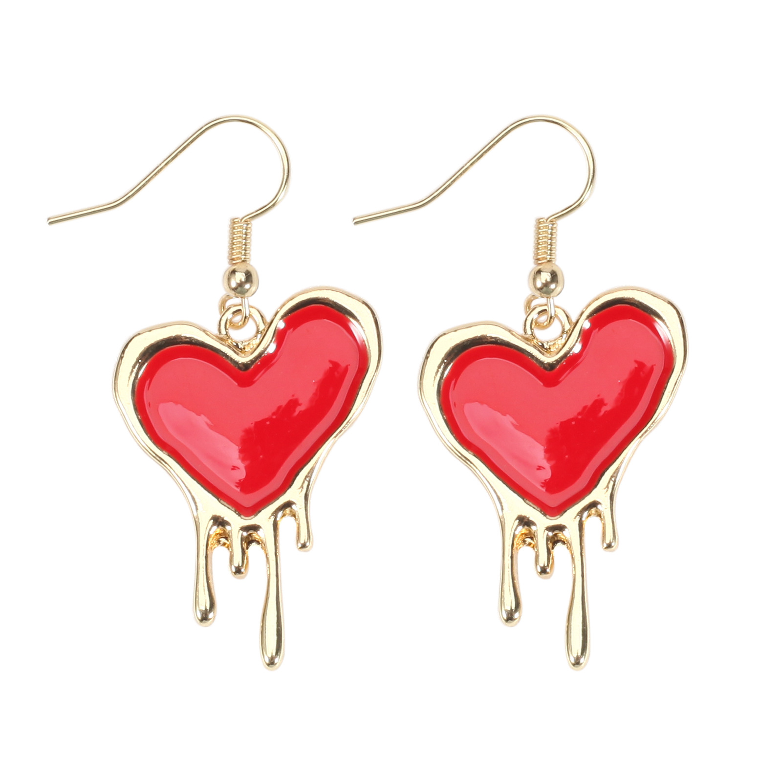 18g Weight Copper Ear Needle Material Rhinestones, Pearl Inlay Material Drop Earrings Classification 1 Pair Quantity Holiday, Daily Occasion Alloy Material Heart Shape Pattern Women's Gender Enamel, Inlay Design IG Style, Sweet Style 1 Pair IG Style Sweet Heart Shape Enamel Inlay Alloy Rhinestones Pearl Drop Earrings 2