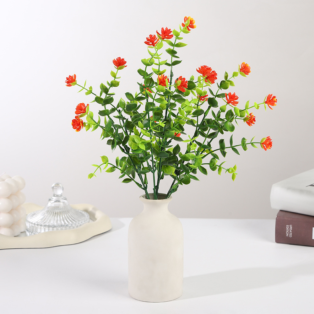 Transfronterizos calientes flores de simulación 7x35 mallas de camellia de montaña de Yougali flores falsas de plástico de simulación de plantas verdes props de disparo de flores