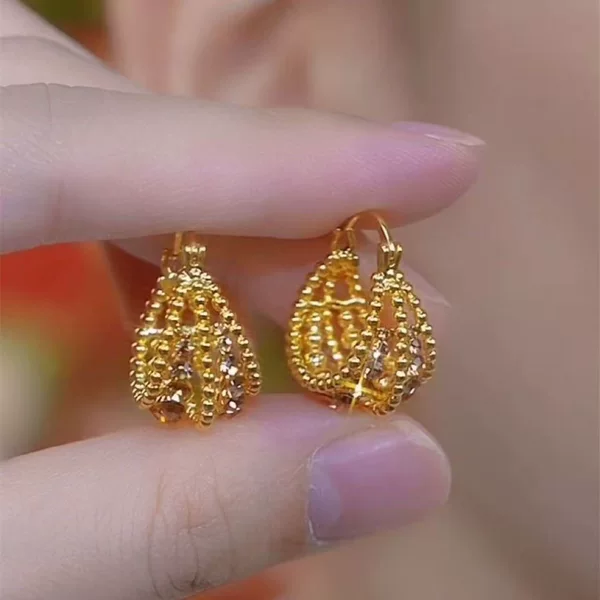 High-value exquisite Maillard brown earrings atmospheric zircon classical French elegant luxury foreign style earrings