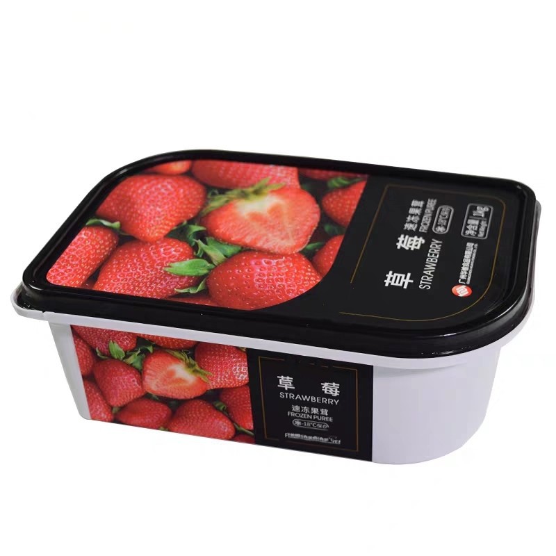 1kG食品级PP塑料盒，1公斤新款果泥塑料盒，1L芒果造型塑胶盒