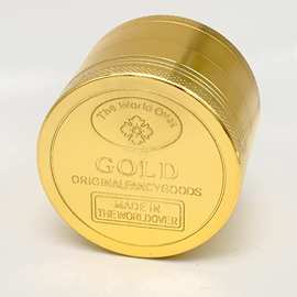 热销多型号金币黄金色锌合金磨烟器碎烟器4层GOLD研磨器grinder