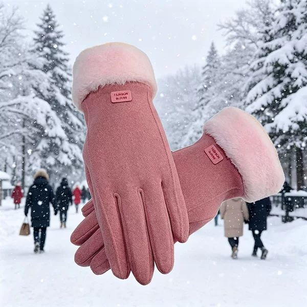 Wholesale Women's German Velvet Fingerless Gloves for Outdoor Commuting, Winter German Velvet Gloves with Added Fleece for Cold Protection, Touch Screen Compatible, Direct from the Manufacturer