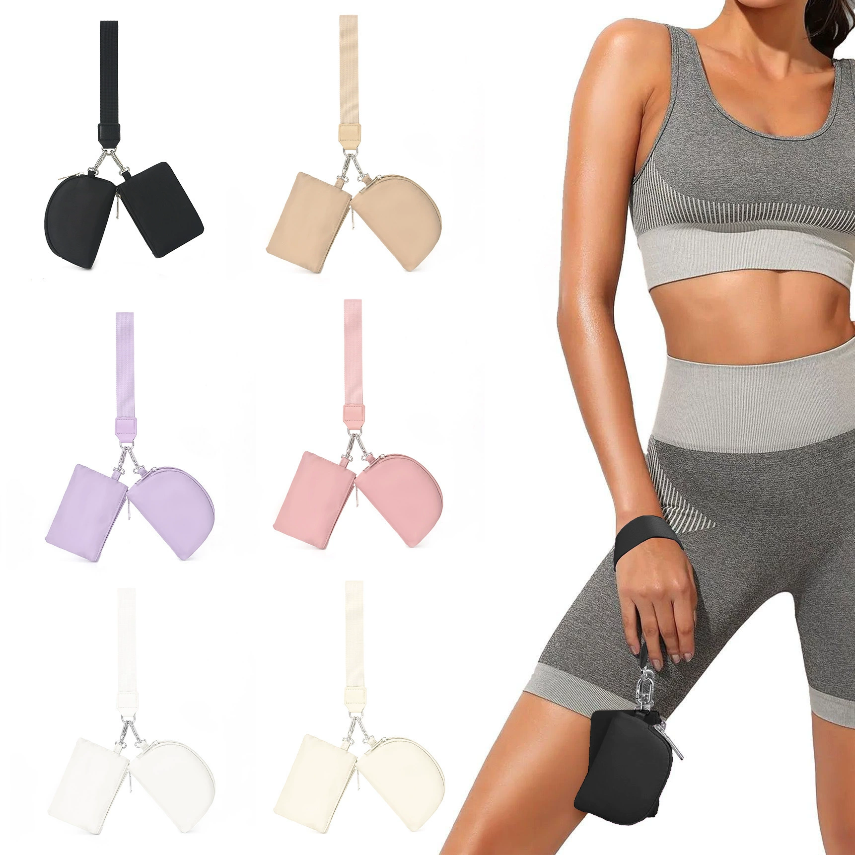 2024 новый lulu тот же пакет на запястье, трансграничный портативный лулу карточка, банковская карта, мини-сумка для хранения