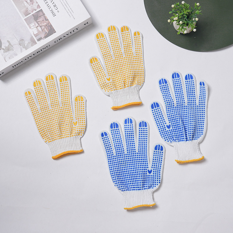 10针点胶手套防滑耐磨纱手套劳保手套纱线劳保手套批发